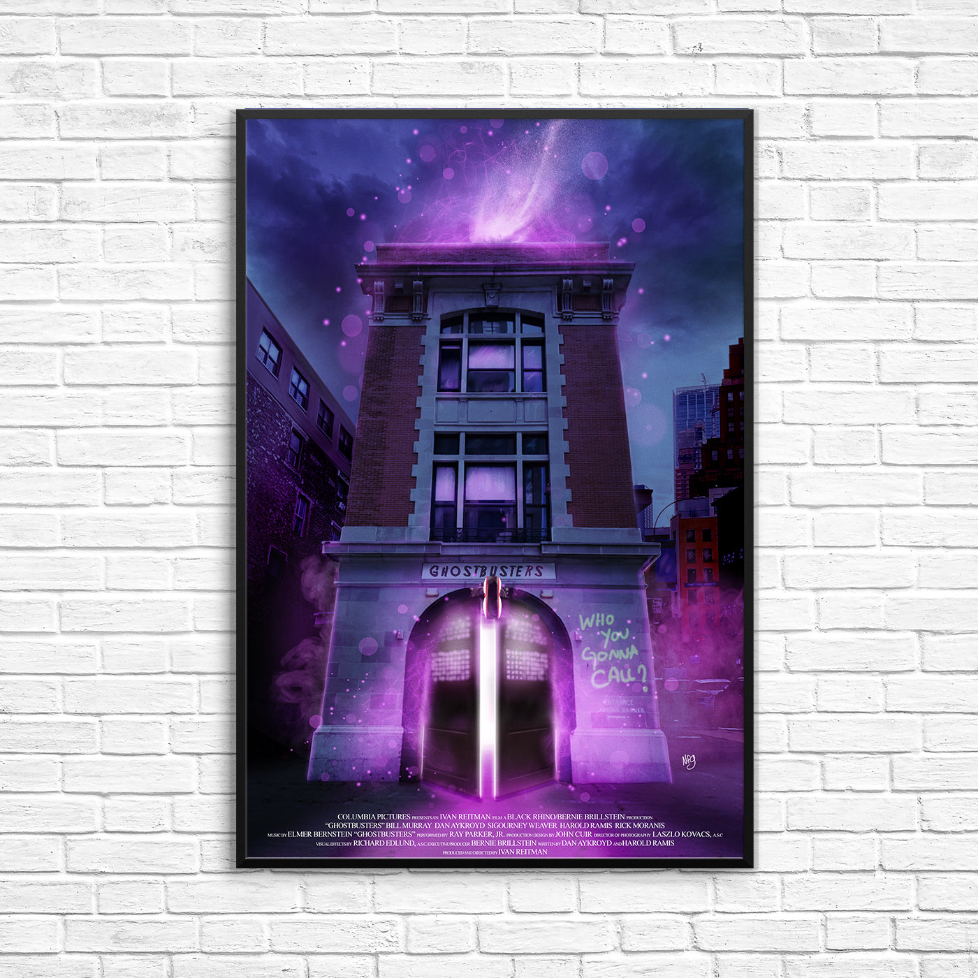 The Ghostbusters Alternate Poster - BLACK DOOR VARIANT Unofficial